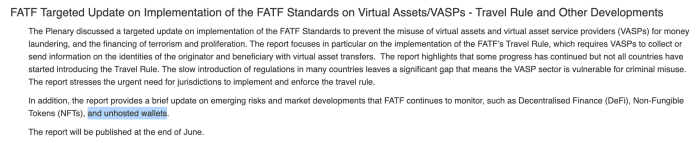 El GAFI publicó notas de la reunión que insinúan un próximo informe sobre recomendaciones para el cumplimiento comercial de la Regla de viaje y las 