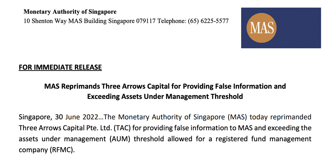 El problemático Crypto Hedge Fund 3AC reprendido por la Autoridad Monetaria de Singapur, los liquidadores observan las propiedades de Su Zhu