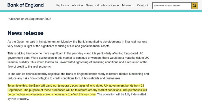 El Banco de Inglaterra es el primero en volver a la flexibilización cuantitativa, afirmando restaurar el funcionamiento del mercado y reducir los riesgos de contagio.