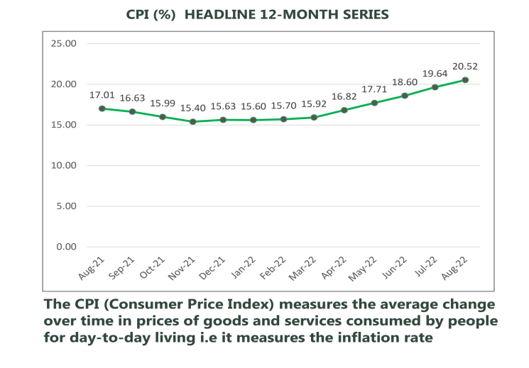 La tasa de inflación de Nigeria aumenta al 20,52 % en agosto: la tasa mensual cae 