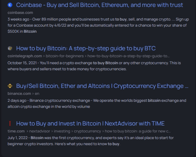 lista de resultados de google para comprar bitcoin