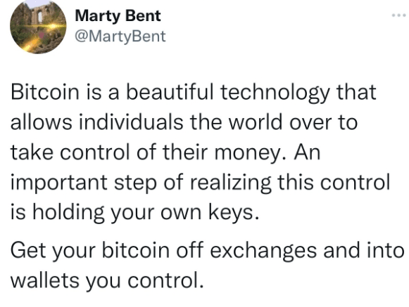 Marty se inclinó al intercambio de bitcoins