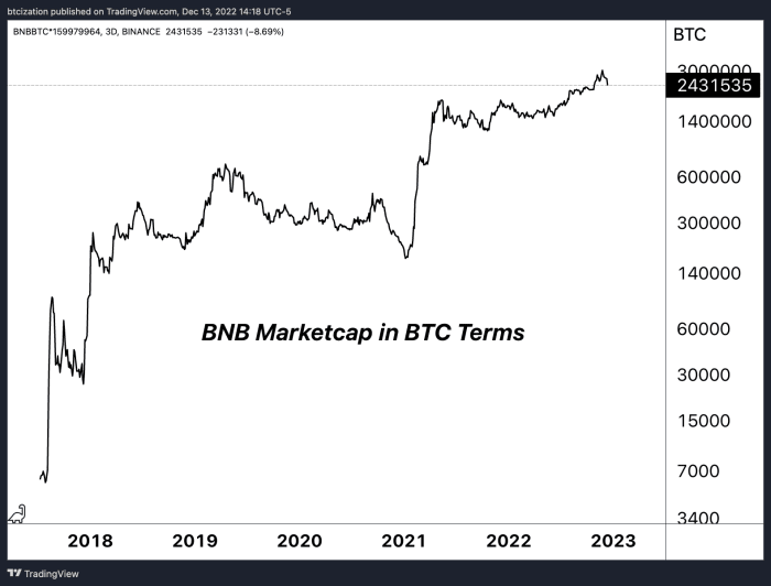 El saldo de bitcoin de Binance ve su mayor flujo de salida de un día y la legitimidad del precio para el token BNB nativo del intercambio se cuestiona.