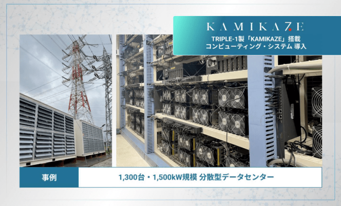 Proyecto piloto de minería de bitcoin de TEPCO en Tokio con TRIPLE-1.  (Imagen/TEPCO)
